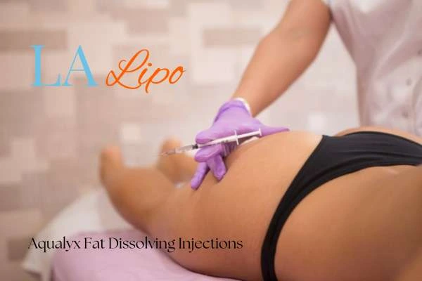 Woman having fat dissolving injections Brownhills on thighs