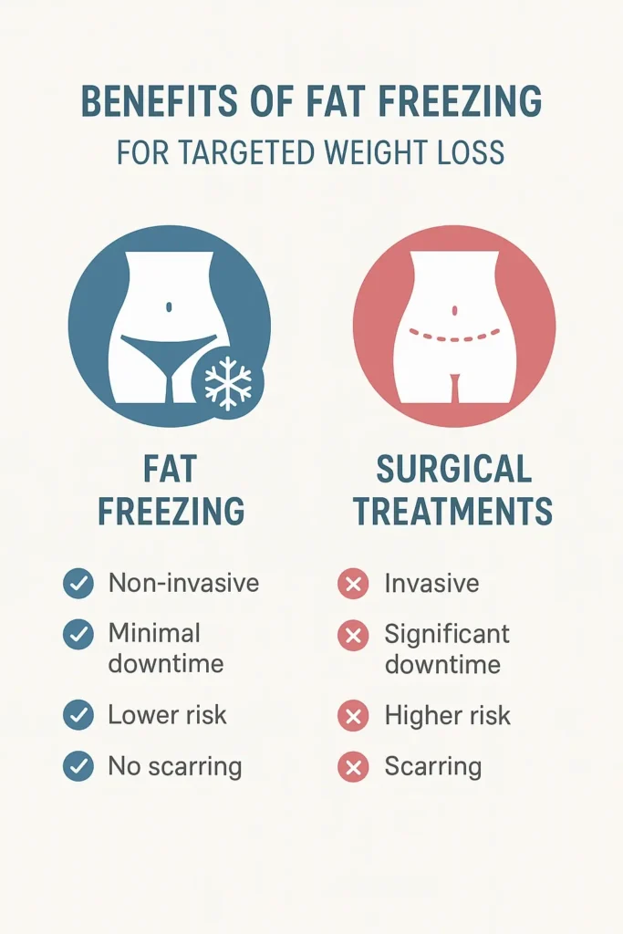 graphic showing the benefits of fat freezing Brownhills