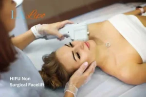 Woman having Hi-Fu to reduce wrinkles Brownhills.