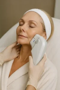 Woman receiving HIFU non surgical facelift treatment Brownhills