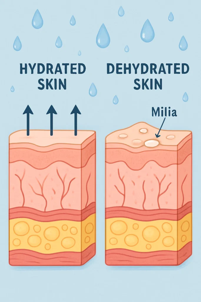 The importance of hydration and milia production Brownhills